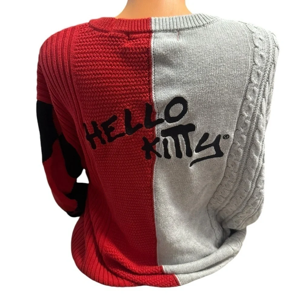 Hello Kitty Forever 21 Cable Knit Sweater HTF Colorblock Women’s Sz L Men’s M